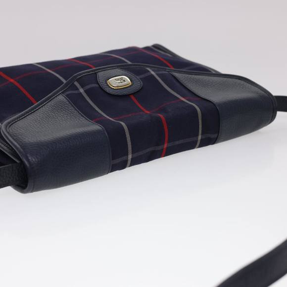 Burberrys Nova Check Shoulder Bag Canvas Navy Auth yk6364 - Picture 6 of 16